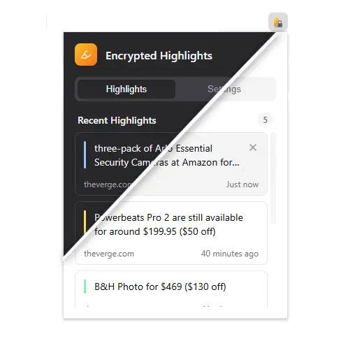 Encrypted Highlights