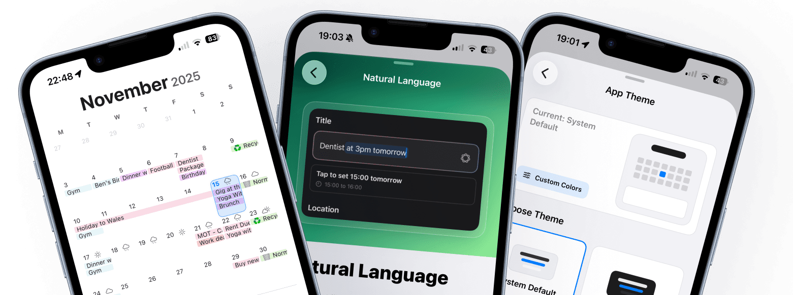 TapCal calendar app preview